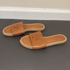 Tory Burch Everly Espadrille Leather Fashion Slide Sandal